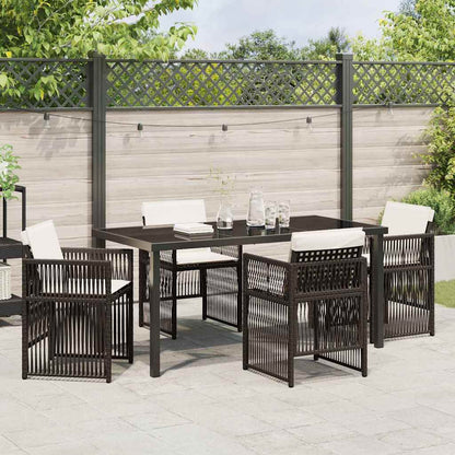 Garten Essgruppe 5 pcs Braun Poly Rattan