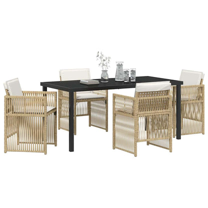 Garten Essgruppe 5 pcs Beige Poly Rattan
