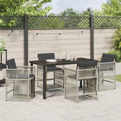 Garten Essgruppe 5 pcs Hellgrau Poly Rattan