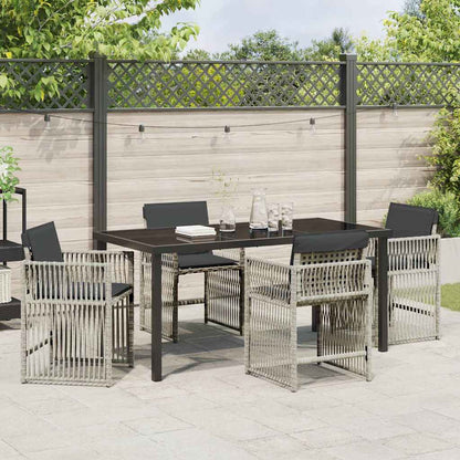 Garten Essgruppe 5 pcs Hellgrau Poly Rattan
