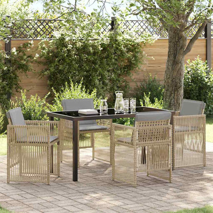 Garten Essgruppe 5 pcs Beige Poly Rattan