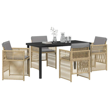 Garten Essgruppe 5 pcs Beige Poly Rattan