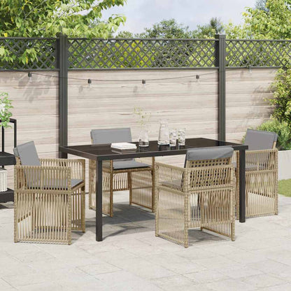 Garten Essgruppe 5 pcs Beige Poly Rattan