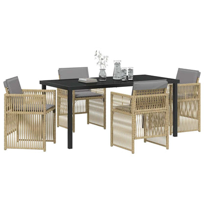 Garten Essgruppe 5 pcs Beige Poly Rattan