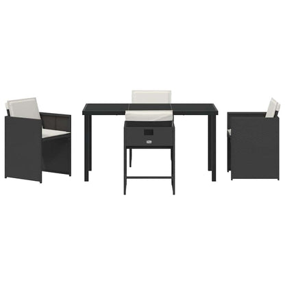 Garten Essgruppe 5 pcs Schwarz Poly-Rattan