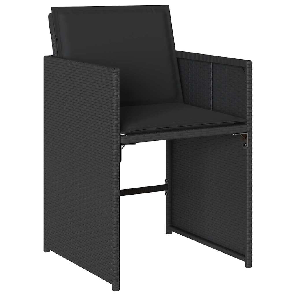 Garten Essgruppe 5 pcs Schwarz Poly-Rattan