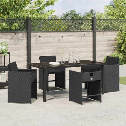 Garten Essgruppe 5 pcs Schwarz Poly-Rattan