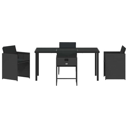 Garten Essgruppe 5 pcs Schwarz Poly-Rattan