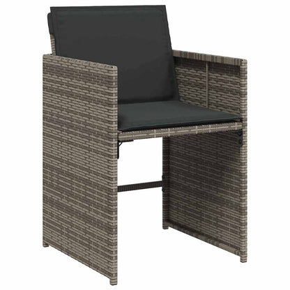 Garten Essgruppe 5 pcs Grau Poly-Rattan