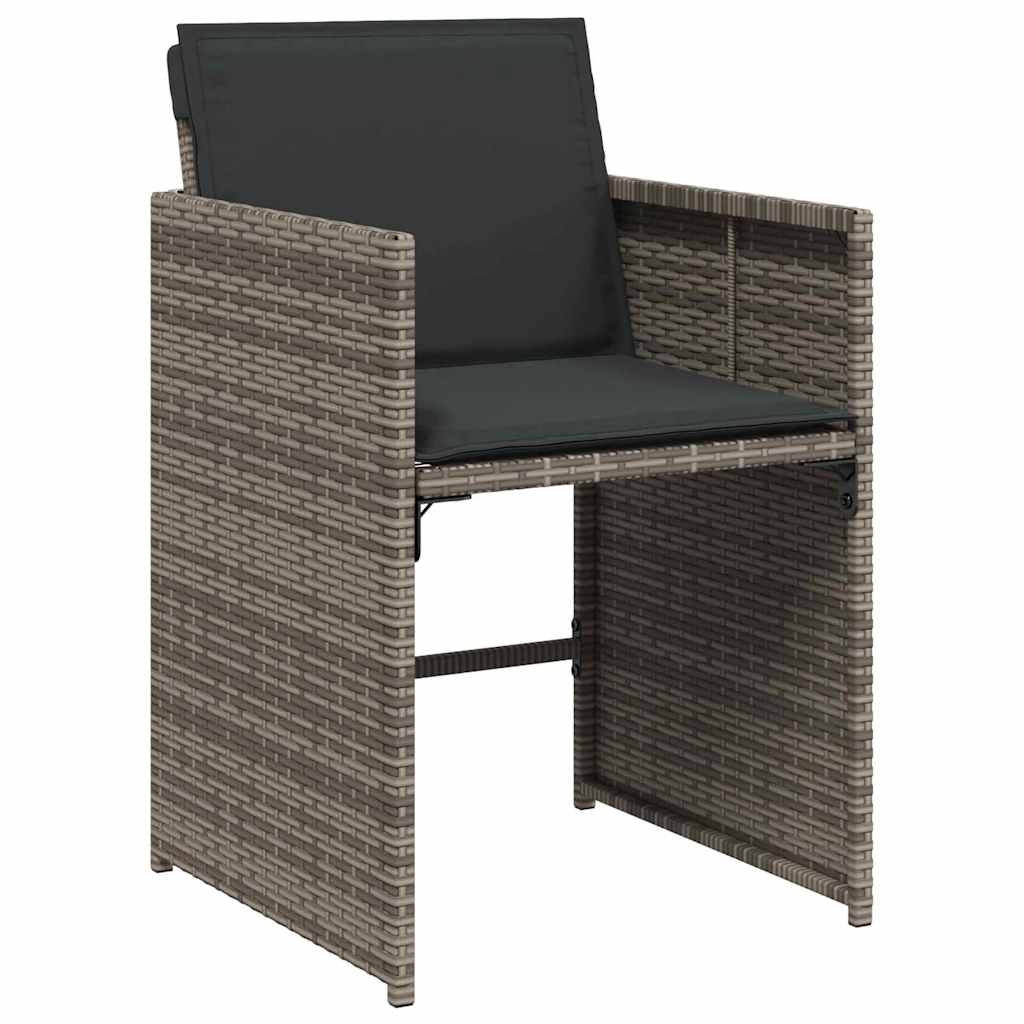 Garten Essgruppe 5 pcs Grau Poly-Rattan