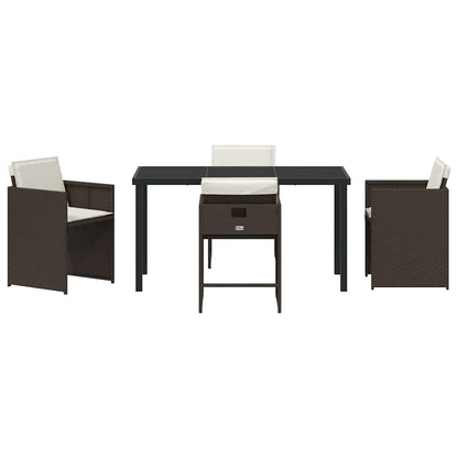 Garten Essgruppe 5 pcs Braun Poly-Rattan
