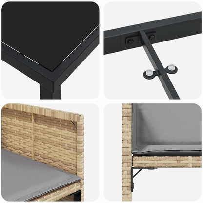 Garten Essgruppe 5 pcs Beige Poly-Rattan