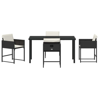 Garten Essgruppe 5 pcs Schwarz Poly-Rattan