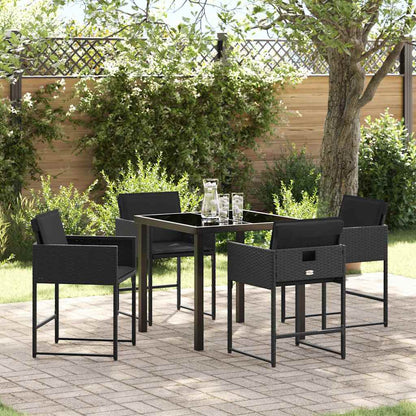 Garten Essgruppe 5 pcs Schwarz Poly-Rattan