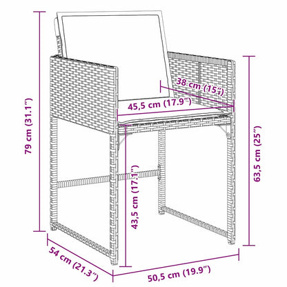 Garten Essgruppe 5 pcs Grau Poly-Rattan