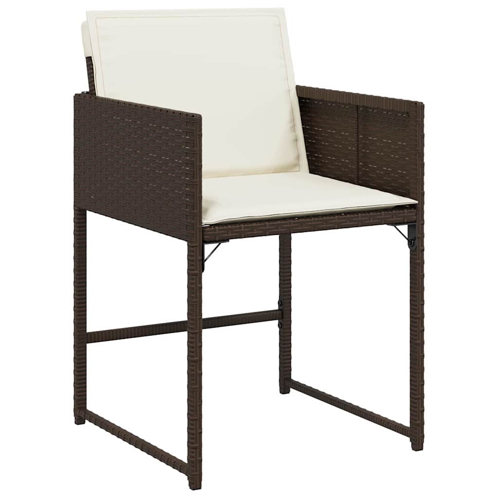 Garten Essgruppe 5 pcs Braun Poly-Rattan