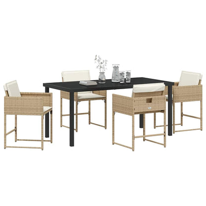 Garten Essgruppe 5 pcs Beige Poly-Rattan