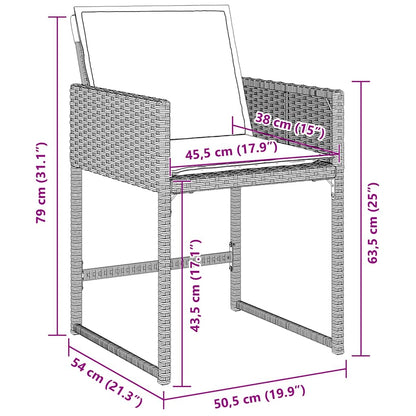 Garten Essgruppe 5 pcs Hellgrau Poly-Rattan