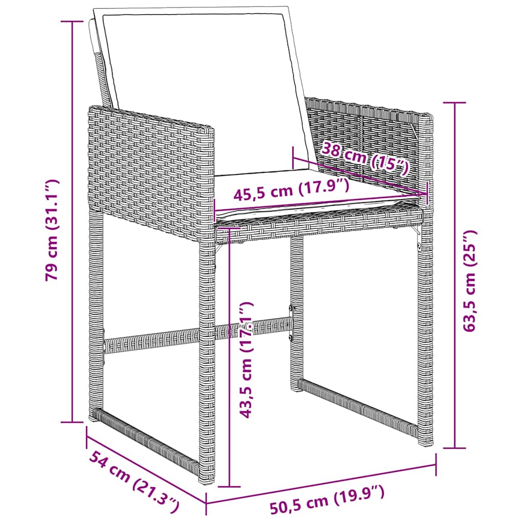 Garten Essgruppe 5 pcs Hellgrau Poly-Rattan