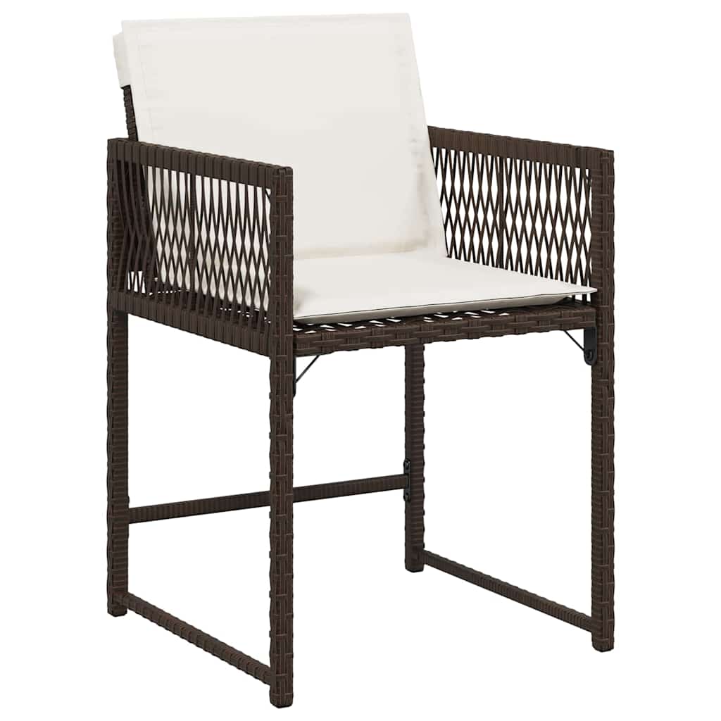 Garten Essgruppe 5 pcs Braun Poly-Rattan