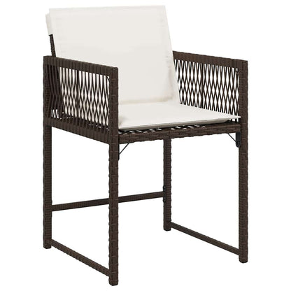 Garten Essgruppe 5 pcs Braun Poly-Rattan