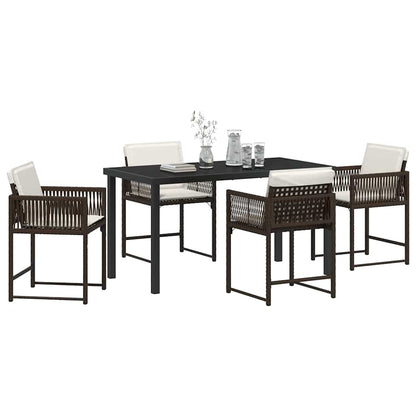 Garten Essgruppe 5 pcs Braun Poly-Rattan