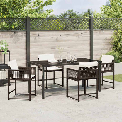 Garten Essgruppe 5 pcs Braun Poly-Rattan