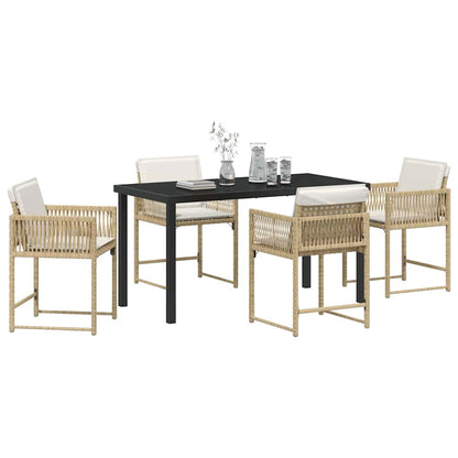 Garten Essgruppe 5 pcs Beige Poly-Rattan
