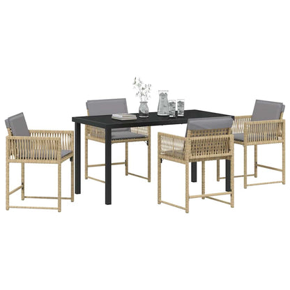 Garten Essgruppe 5 pcs Beige Poly-Rattan