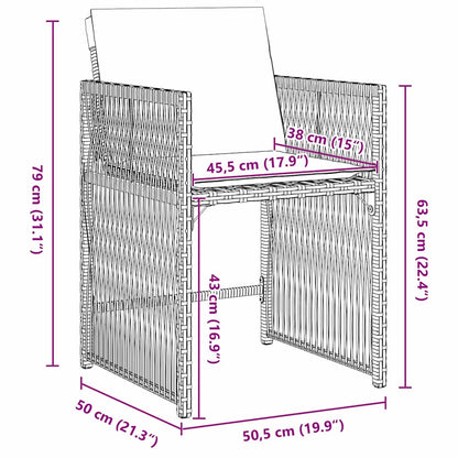 Garten Essgruppe 5 pcs Braun Poly-Rattan