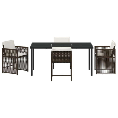 Garten Essgruppe 5 pcs Braun Poly-Rattan