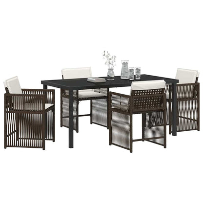 Garten Essgruppe 5 pcs Braun Poly-Rattan
