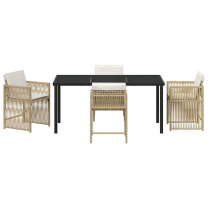 Garten Essgruppe 5 pcs Beige Poly-Rattan