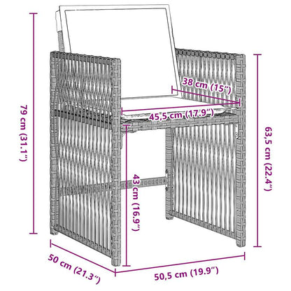 Garten Essgruppe 5 pcs Hellgrau Poly-Rattan