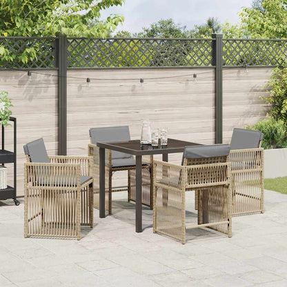 Garten Essgruppe 5 pcs Beige Poly-Rattan