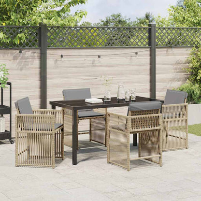 Garten Essgruppe 5 pcs Beige Poly-Rattan