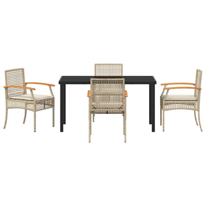 Garten Essgruppe 5 pcs Beige Poly-Rattan