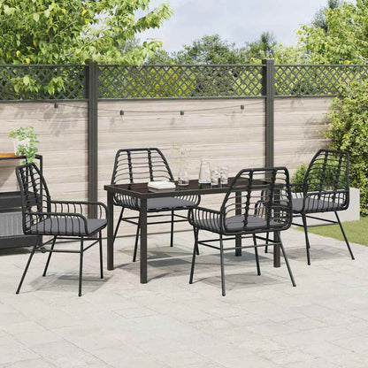 Garten Essgruppe 5 pcs Schwarz Poly-Rattan