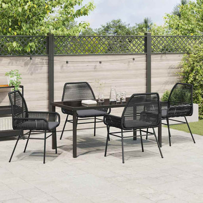 Garten Essgruppe 5 pcs Schwarz Poly-Rattan