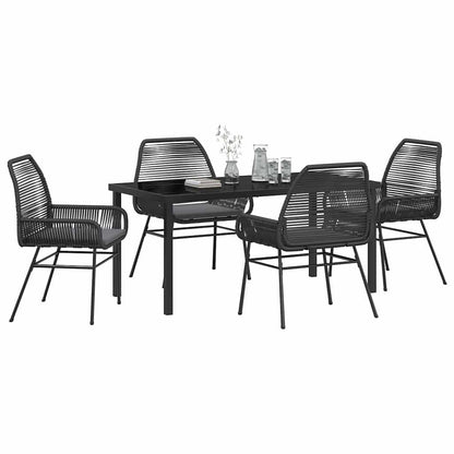 Garten Essgruppe 5 pcs Schwarz Poly-Rattan