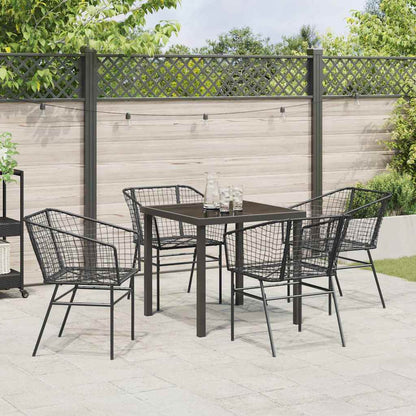 Garten Essgruppe 5 pcs Schwarz Poly-Rattan