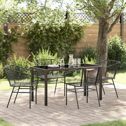Garten Essgruppe 5 pcs Schwarz Poly-Rattan