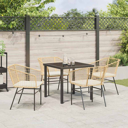 Garten Essgruppe 5 pcs Braun Poly-Rattan