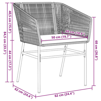 Garten Essgruppe 3 pcs Schwarz Poly Rattan