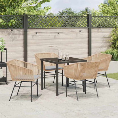 Garten Essgruppe 5 pcs Braun Poly Rattan