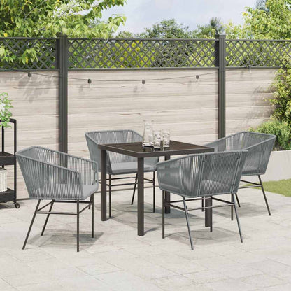 Garten Essgruppe 5 pcs Grau Poly Rattan