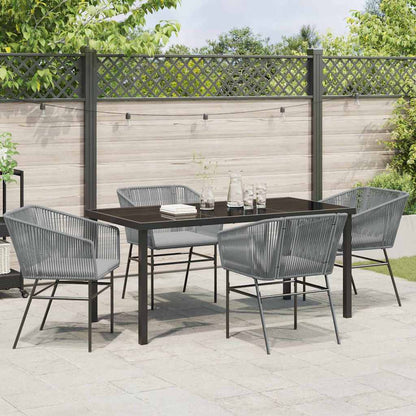 Garten Essgruppe 5 pcs Grau Poly Rattan