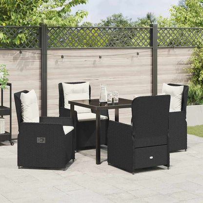 Garten Essgruppe 5 pcs Schwarz Poly-Rattan