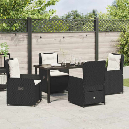 Garten Essgruppe 5 pcs Schwarz Poly-Rattan