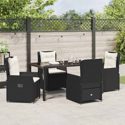 Garten Essgruppe 5 pcs Schwarz Poly-Rattan